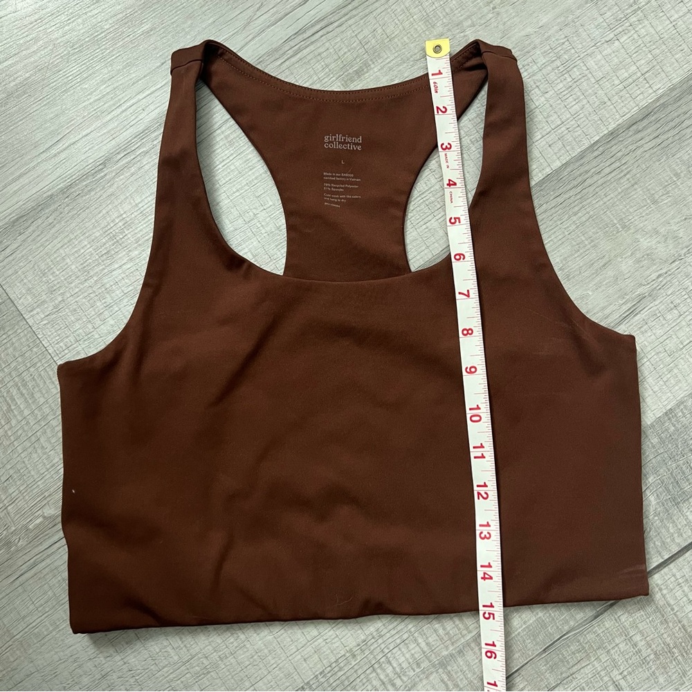 GIRLFRIEND COLLECTIVE Palona Bra Earth Brown Large - Picture 8 of 10